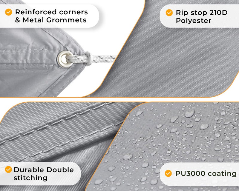 Foxelli Hammock Rain Fly - Waterproof Lightweight Tent & Hammock Rain Tarp for Camping, Backpacking w/Easy Setup Including Extra Long Guy Lines & Stakes - Image 4